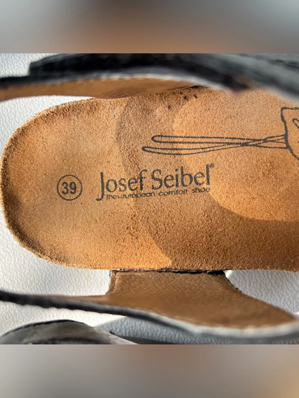 Josef Seibel Women’s Black Tonga Sandal EU 39
